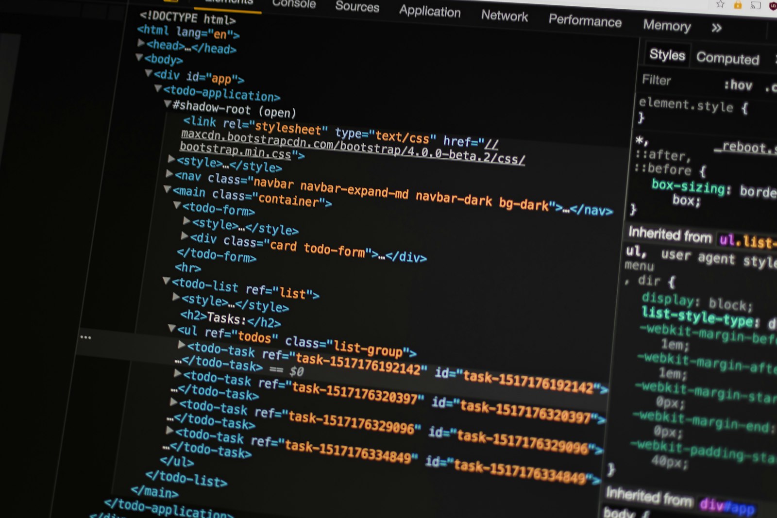 Software developer working on source code